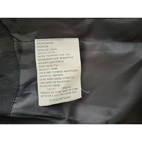 Platinum Utex Faux Fur Trim Down Parka Coat Black M Mobwife Penny Lane Winter - Picture 12 of 15